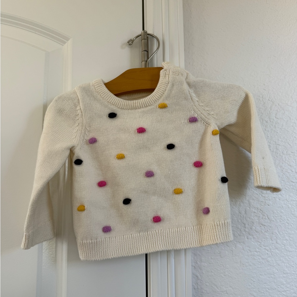 Baby gap 6-12 month colorful pom Pom sweater
